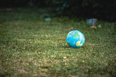 globe in lawn