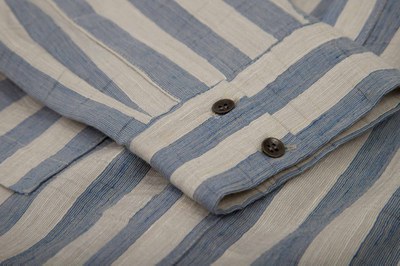 blue and white linen shirt