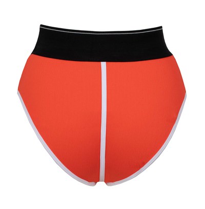 orange and black swimming suit bottom